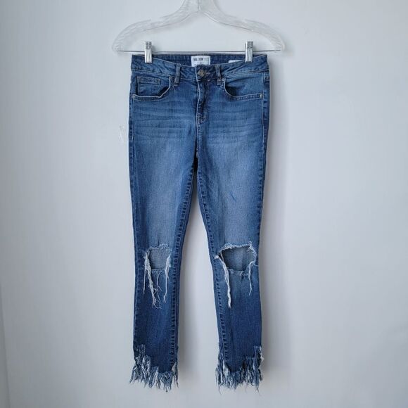 JUSTIN TIMBERLAKE WILLIAM RAST Womens Fringe Hem Skinny Jeans Size 25 - Picture 3 of 9